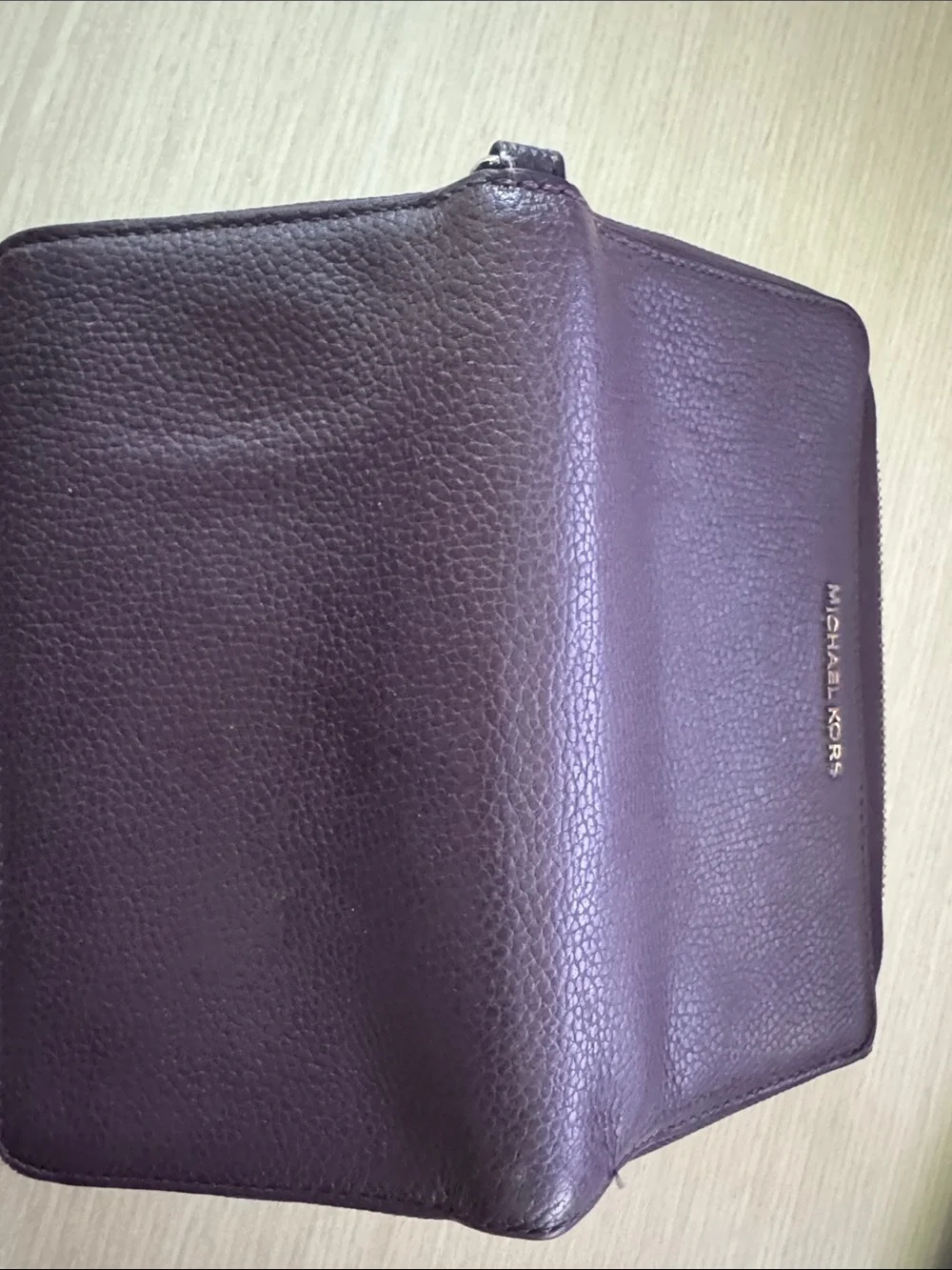 Michael Kors Purple Leather Zip Wallet